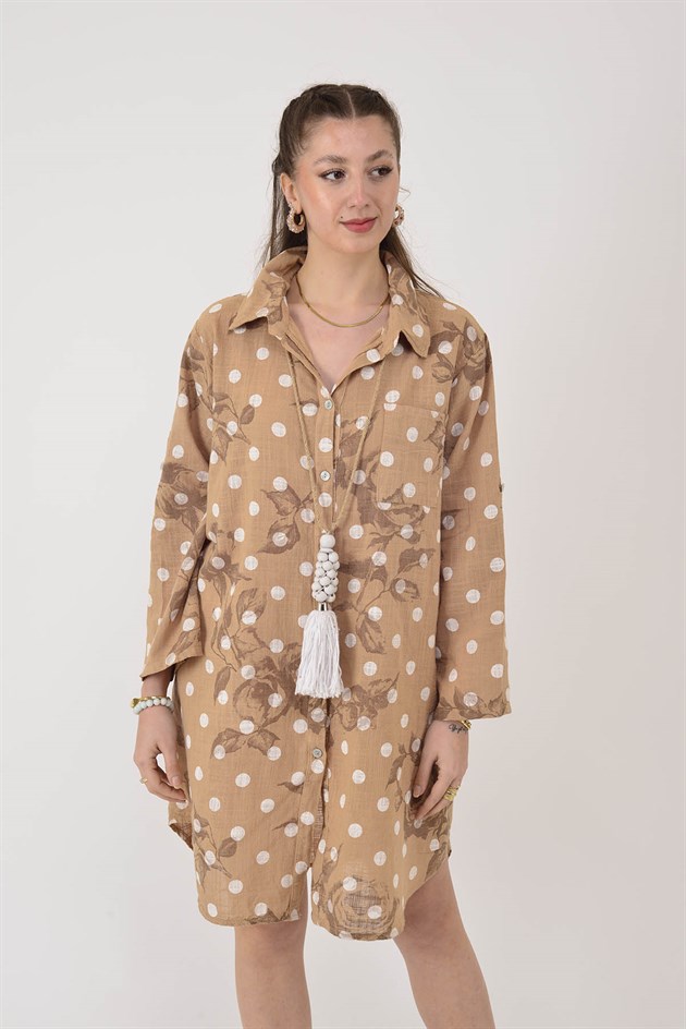 2502 PUANTİYE DESEN GÖMLEK TUNİK