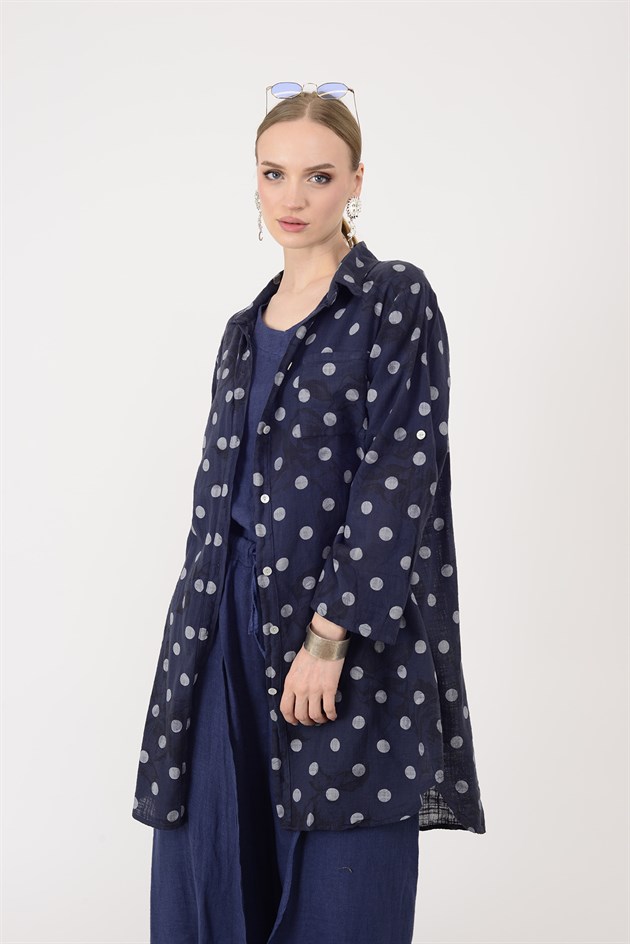2502 PUANTİYE DESEN GÖMLEK TUNİK