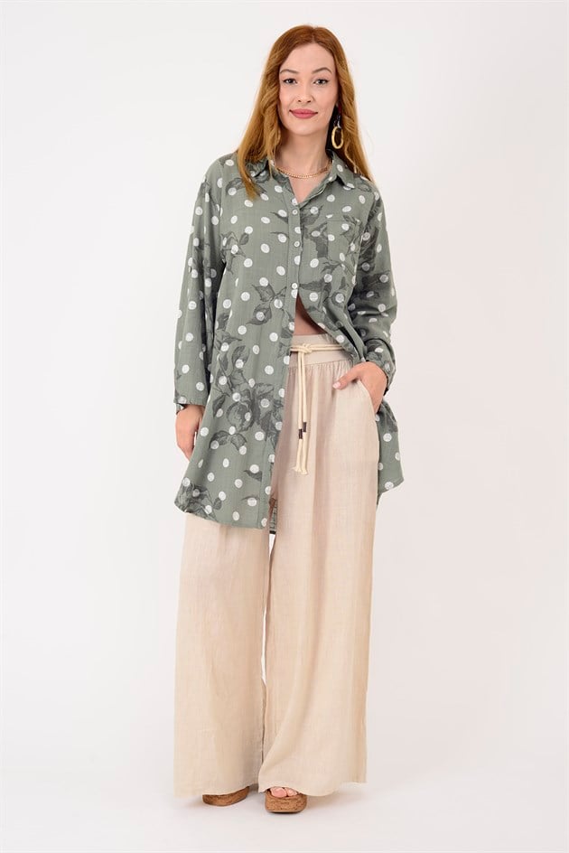 2502 PUANTİYE DESEN GÖMLEK TUNİK