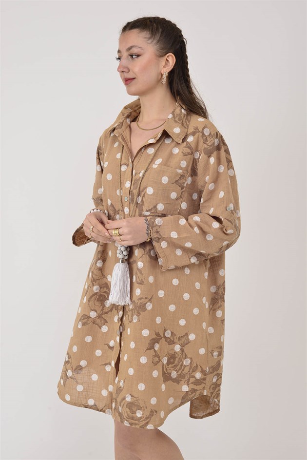 2502 PUANTİYE DESEN GÖMLEK TUNİK