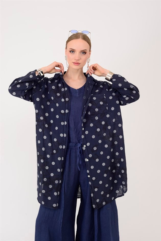 2502 PUANTİYE DESEN GÖMLEK TUNİK