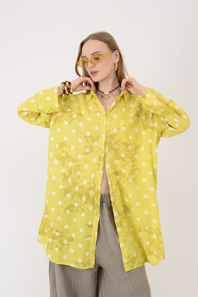 2502 PUANTİYE DESEN GÖMLEK TUNİK