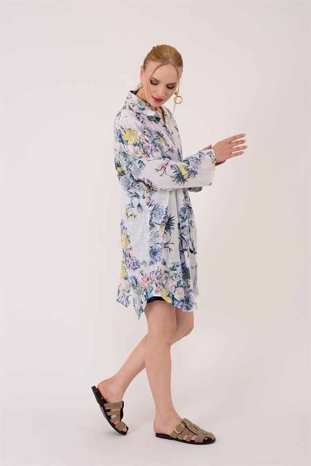 2502 ROSE GÜL DESEN GÖMLEK TUNİK