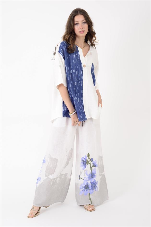 25032 KOT DETAYLI V YAKA BLUZ