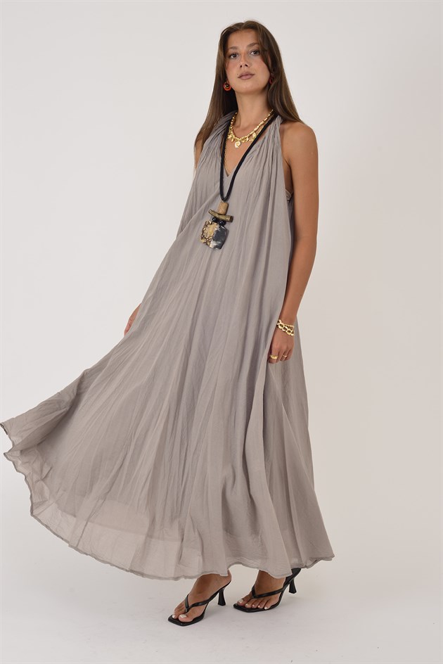 25406 GLAM HALTER YAKA ELBİSE