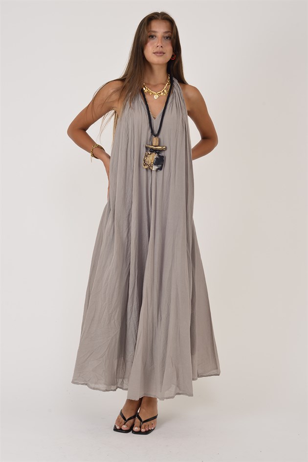 25406 GLAM HALTER YAKA ELBİSE