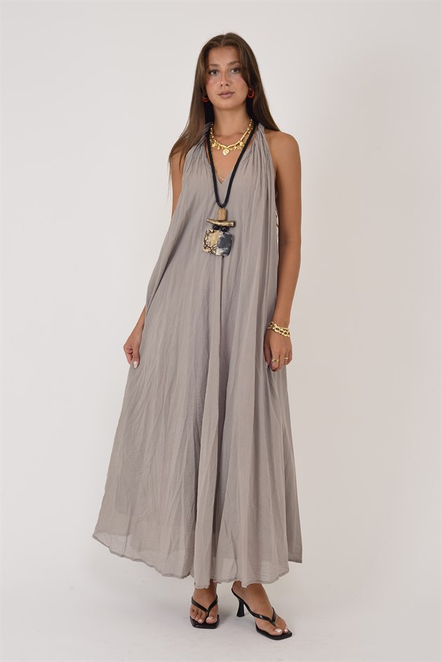 25406 GLAM HALTER YAKA ELBİSE