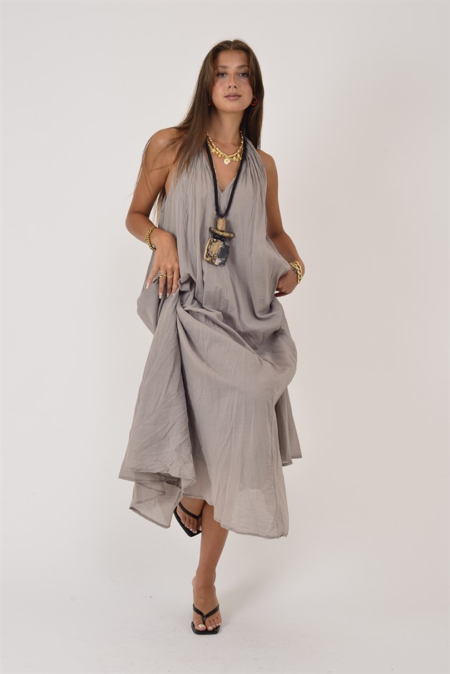 25406 GLAM HALTER YAKA ELBİSE