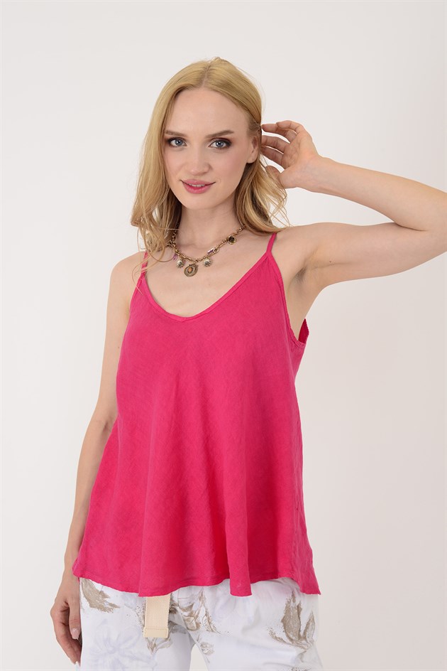 25T842 V YAKA ASKILI KETEN BLUZ
