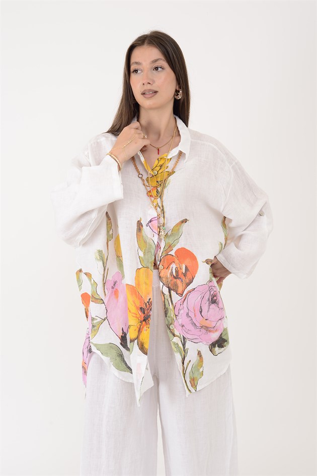 26513 SPRING GÜL DESEN KETEN TAKIM