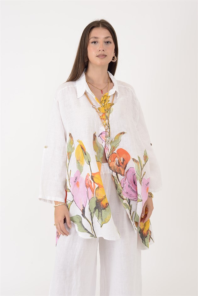 26513 SPRING GÜL DESEN KETEN TAKIM