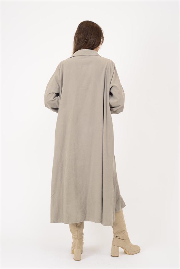 2743 LOVA FİTİLLİ KADİFE GÖMLEK ELBİSE