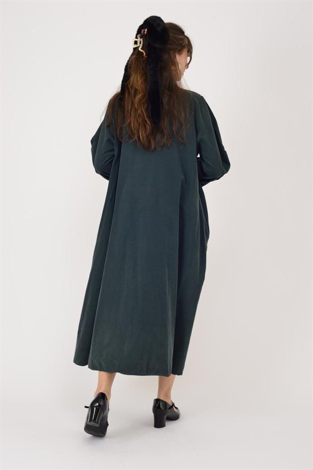 2743 LOVA FİTİLLİ KADİFE GÖMLEK ELBİSE