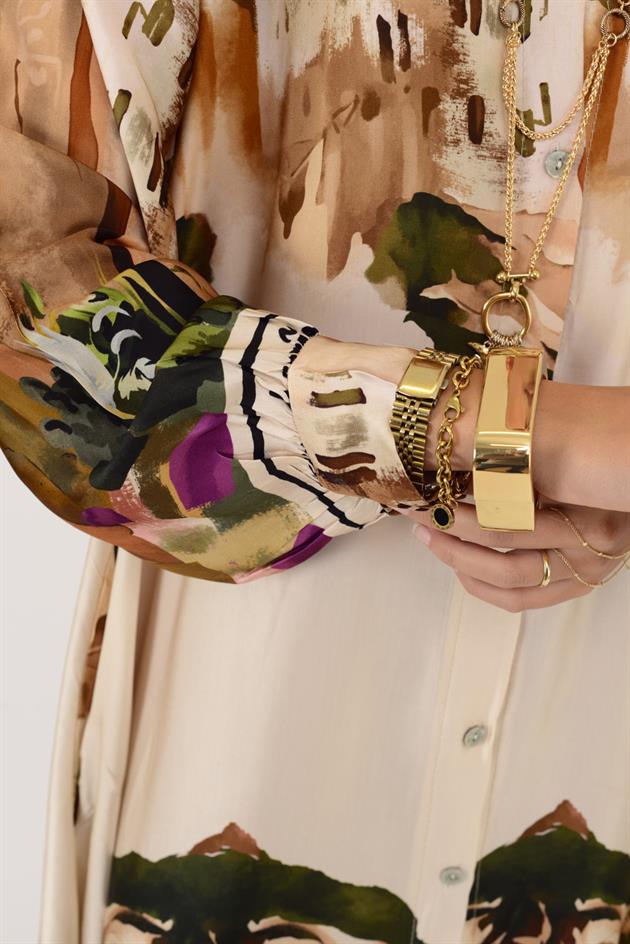 2743 LOVA SATEN GÖMLEK ELBİSE