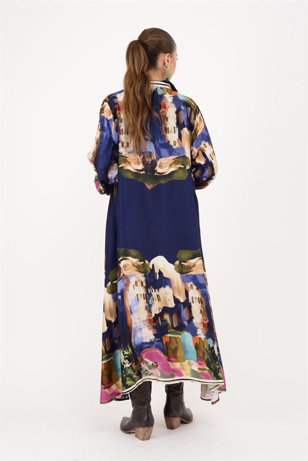 2743 LOVA SATEN GÖMLEK ELBİSE