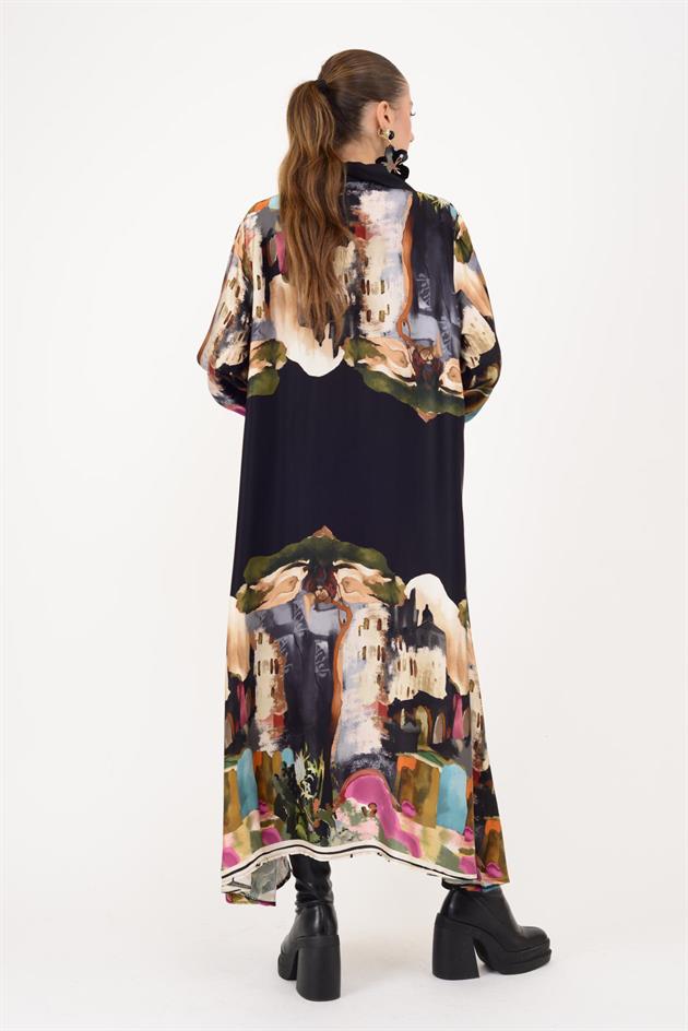 2743 LOVA SATEN GÖMLEK ELBİSE