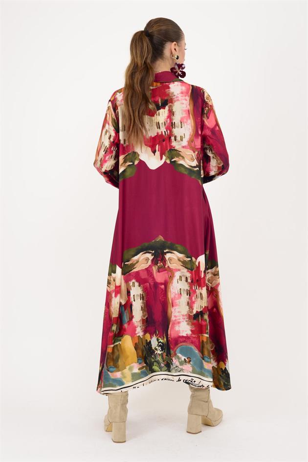 2743 LOVA SATEN GÖMLEK ELBİSE