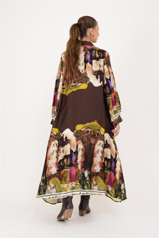 2743 LOVA SATEN GÖMLEK ELBİSE