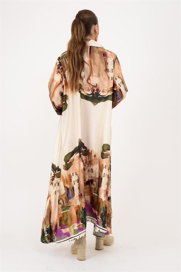 2743 LOVA SATEN GÖMLEK ELBİSE