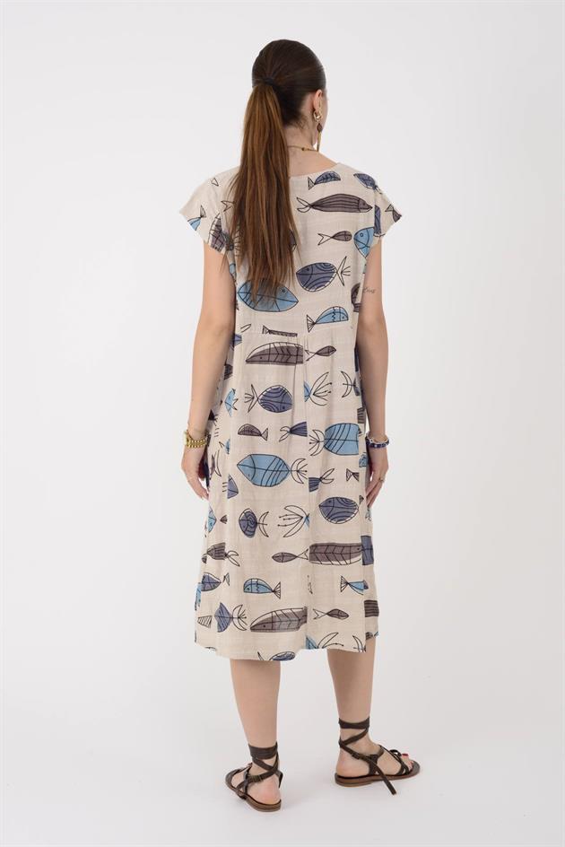 2973 BALIK DESEN KISA ELBİSE