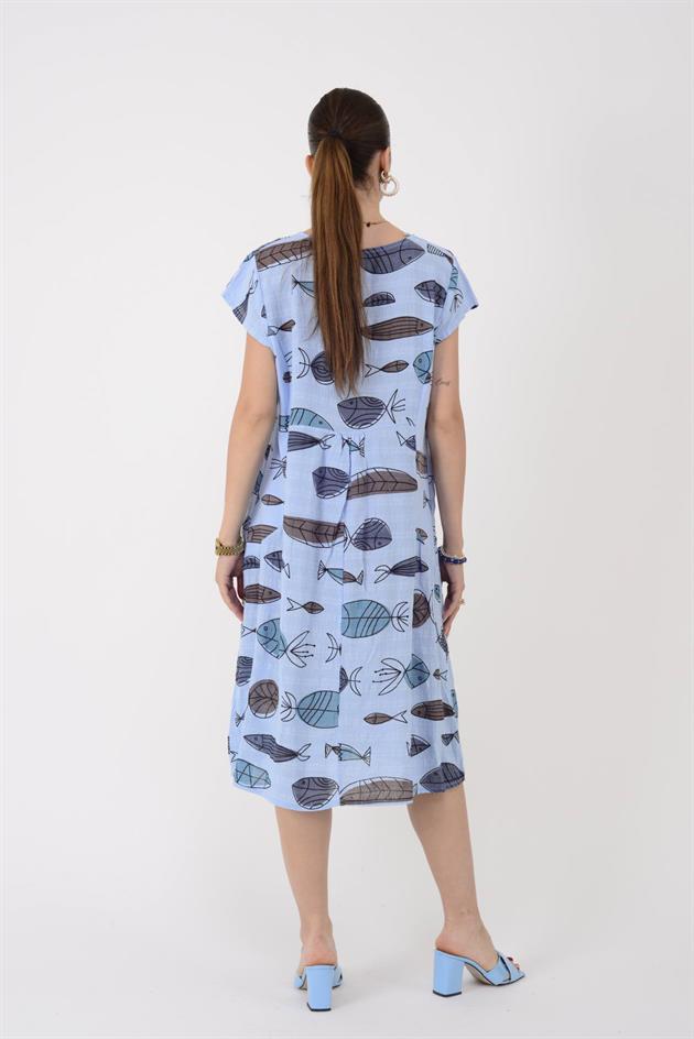 2973 BALIK DESEN KISA ELBİSE