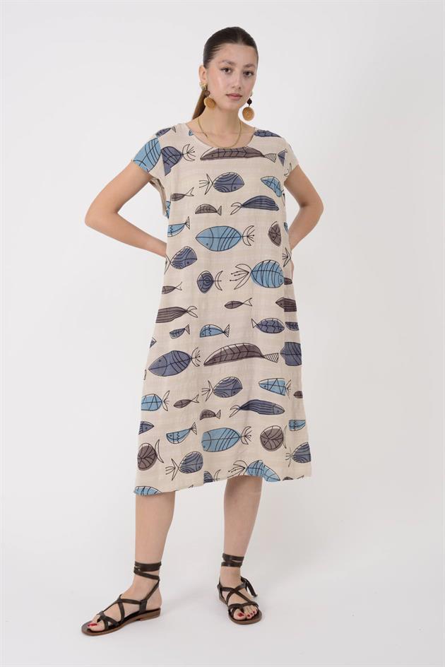 2973 BALIK DESEN KISA ELBİSE