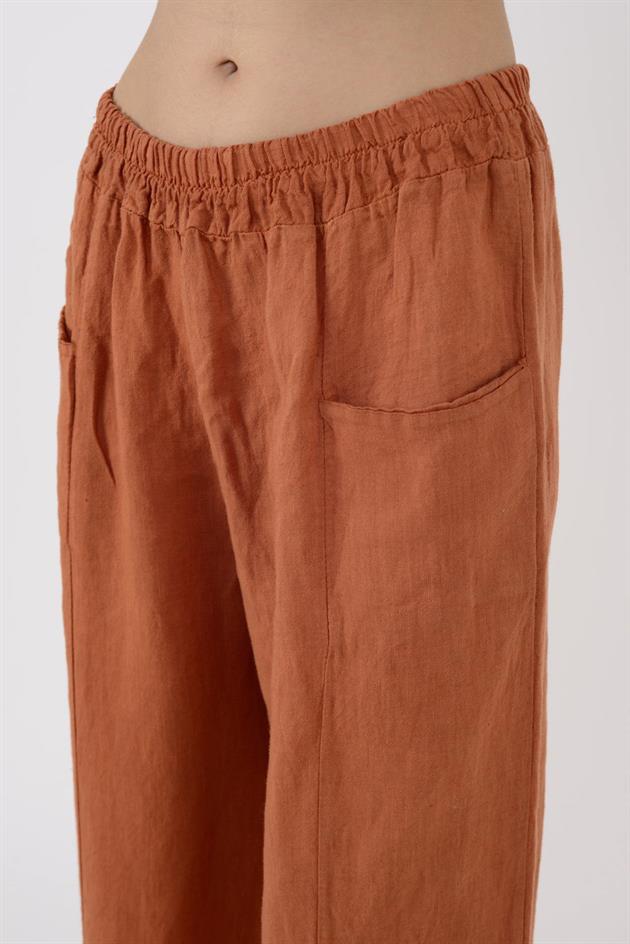 31507 GİZLİ CEP LASTİKLİ KETEN PANTOLON