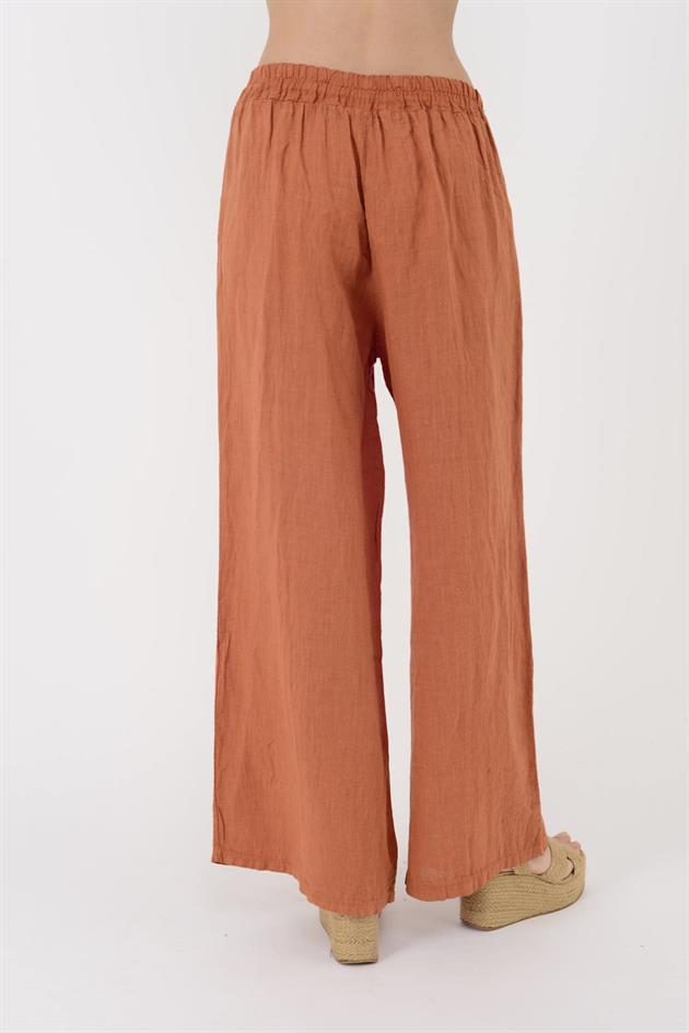 31507 GİZLİ CEP LASTİKLİ KETEN PANTOLON