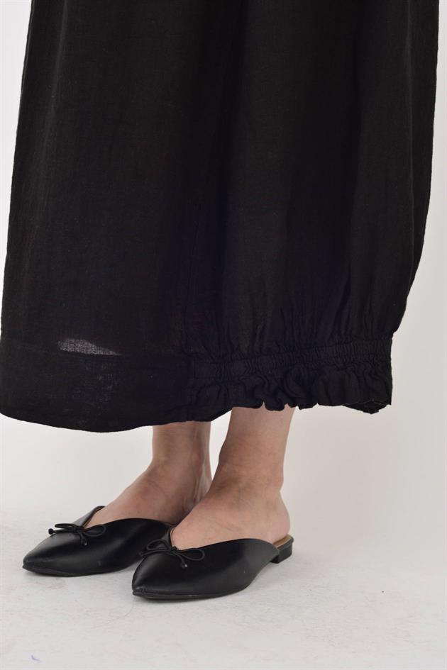 3260 BÜZGÜ DETAYLI KETEN ETEK