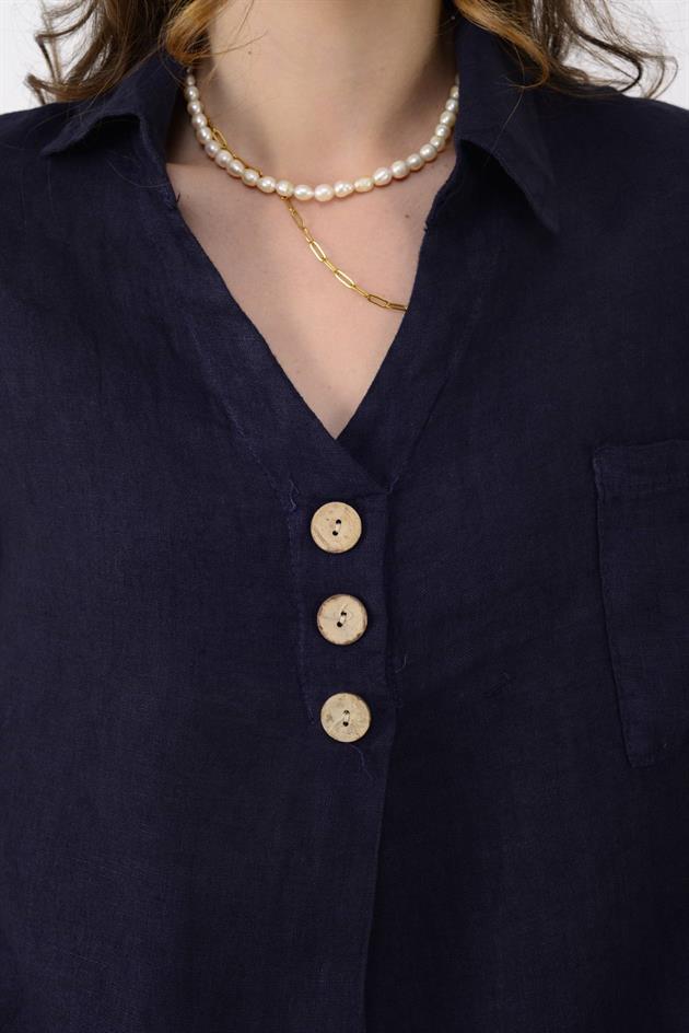 3344 ÜÇ DÜĞMELİ KETEN TAKIM