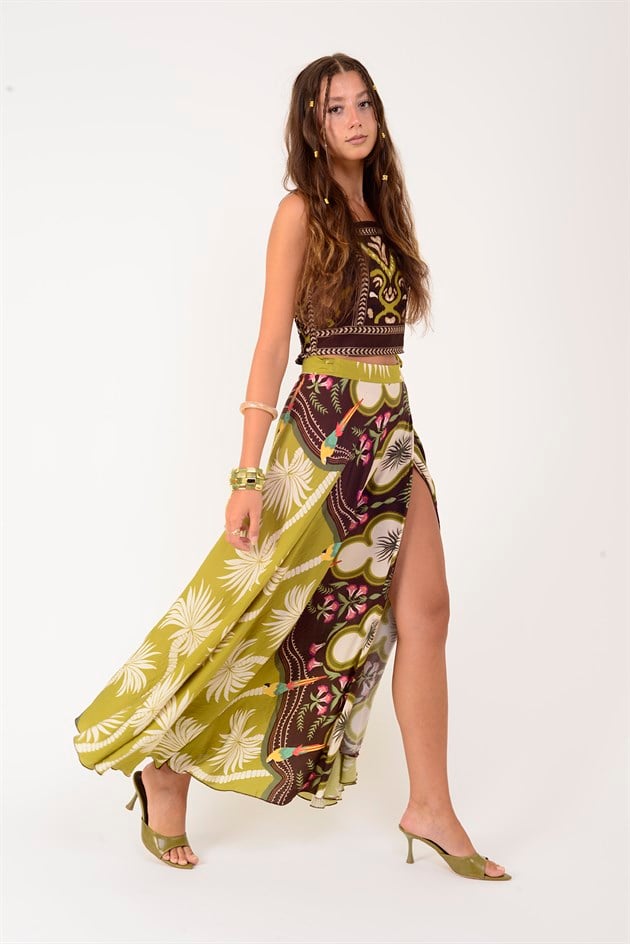 37194 ETNİK DESEN KALIN ASKILI BLUZ