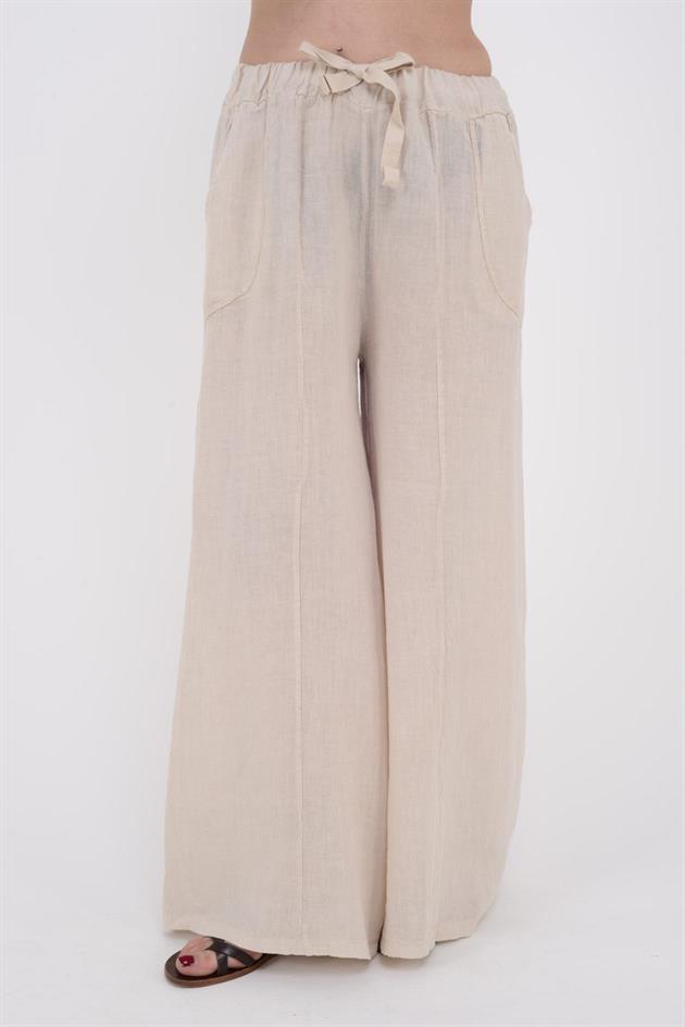 3827 CEP DETAYLI KETEN PANTOLON