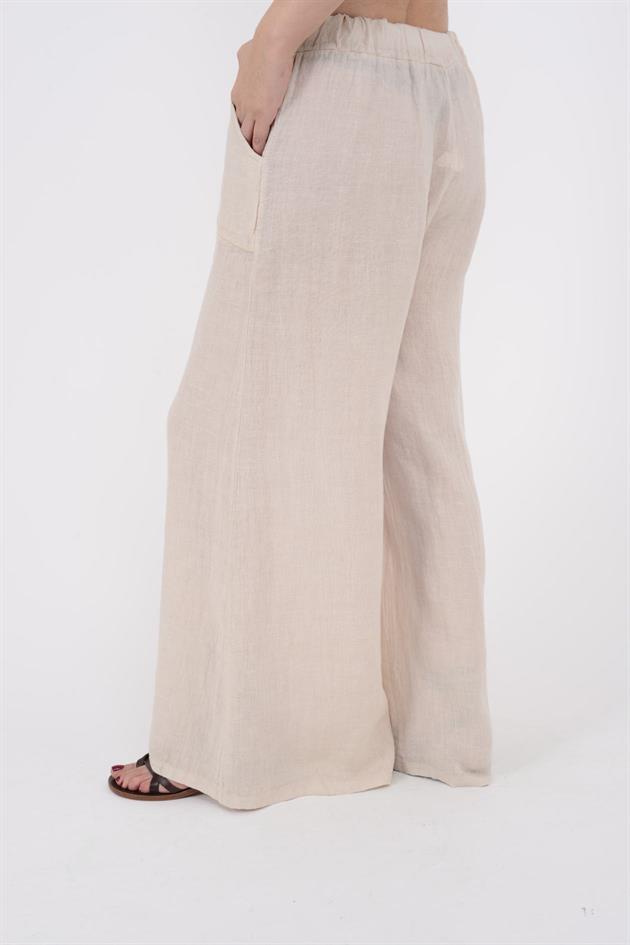 3827 CEP DETAYLI KETEN PANTOLON