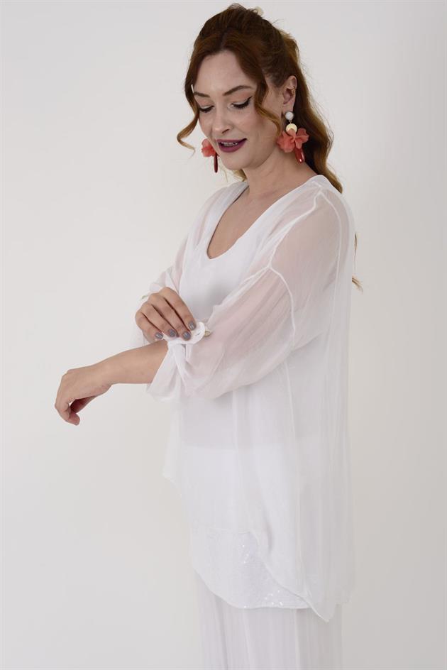 3907 SEALAND PAYET DETAYLI 2Lİ İPEK TAKIM