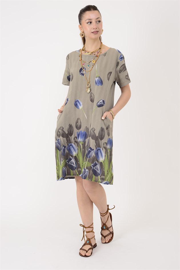 51017 LALE DESEN KISA ELBİSE