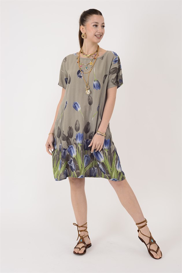 51017 LALE DESEN KISA ELBİSE