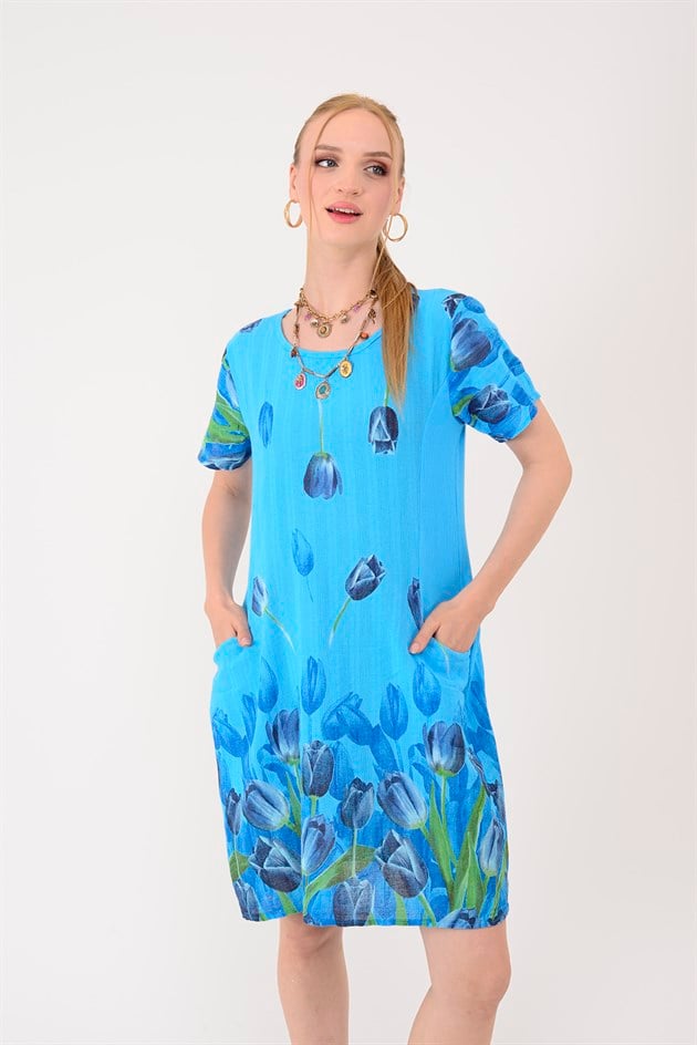 51017 LALE DESEN KISA ELBİSE