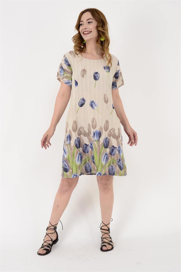 51017 LALE DESEN KISA ELBİSE