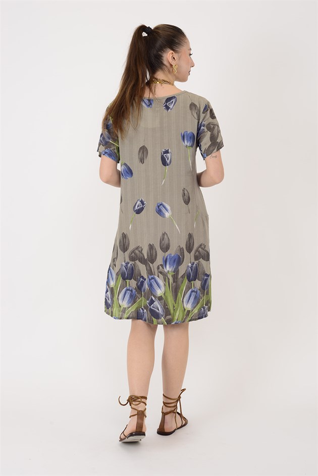 51017 LALE DESEN KISA ELBİSE