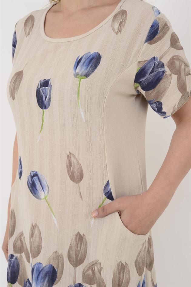 51017 LALE DESEN KISA ELBİSE