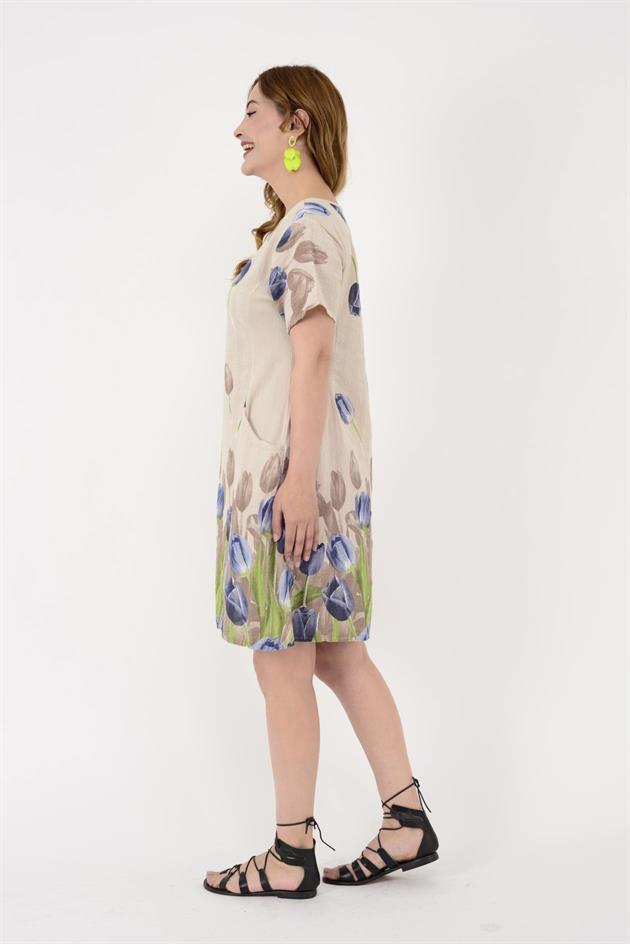 51017 LALE DESEN KISA ELBİSE