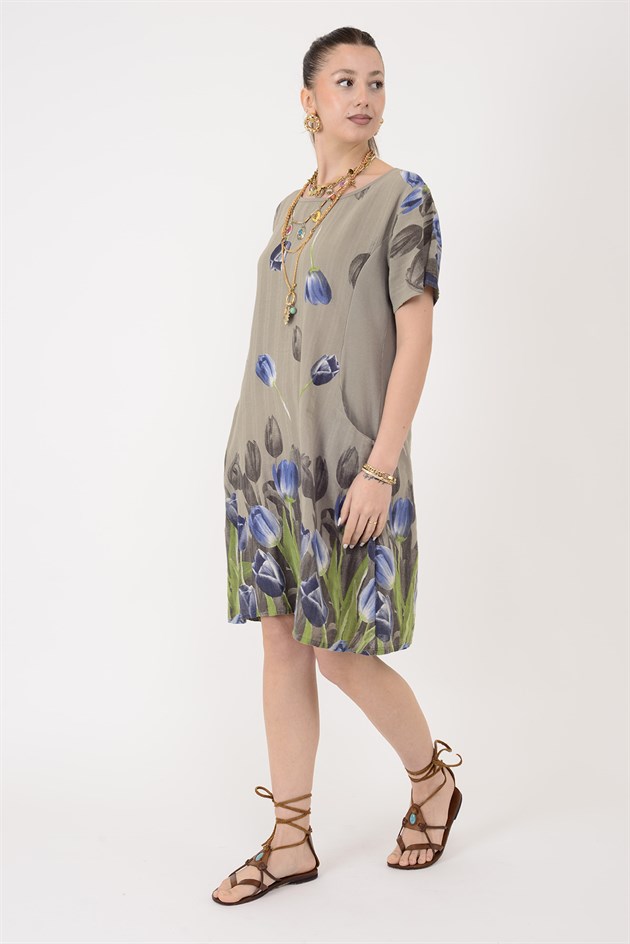 51017 LALE DESEN KISA ELBİSE