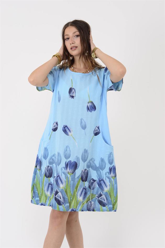 51017 LALE DESEN KISA ELBİSE