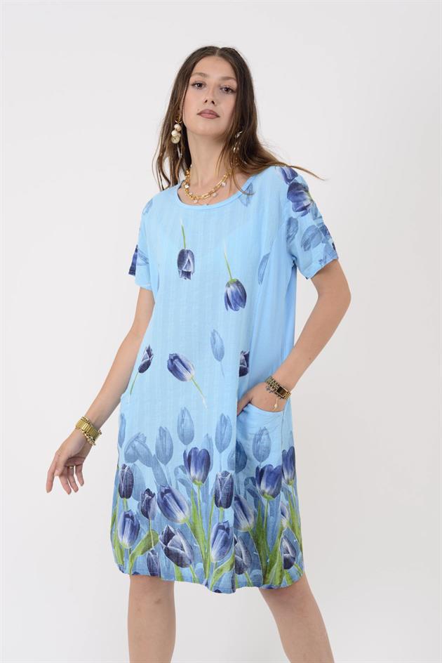 51017 LALE DESEN KISA ELBİSE