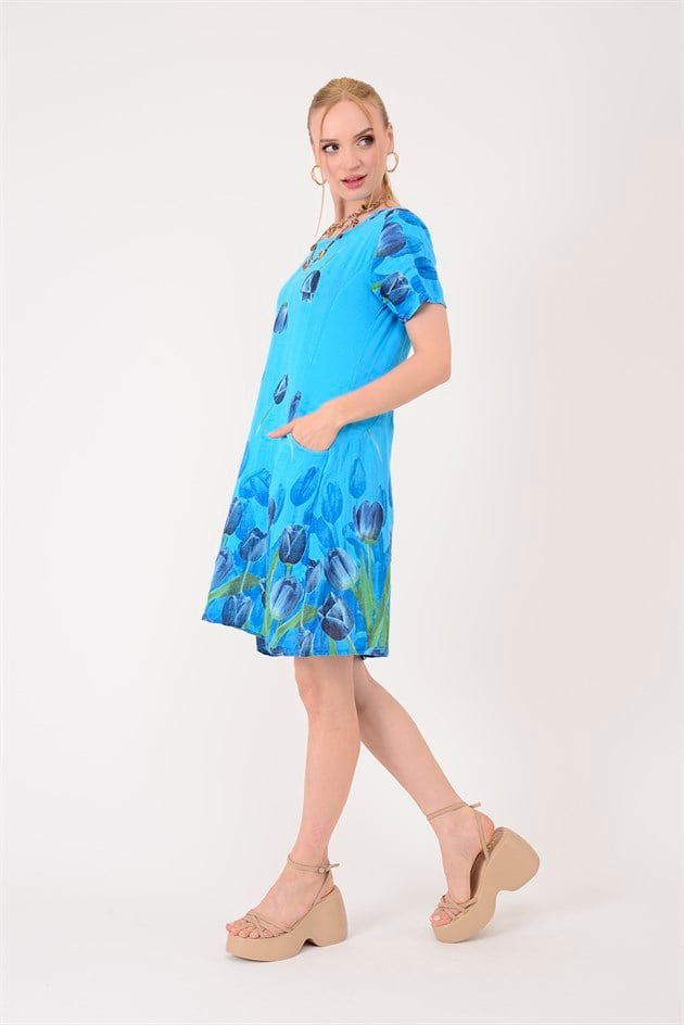 51017 LALE DESEN KISA ELBİSE