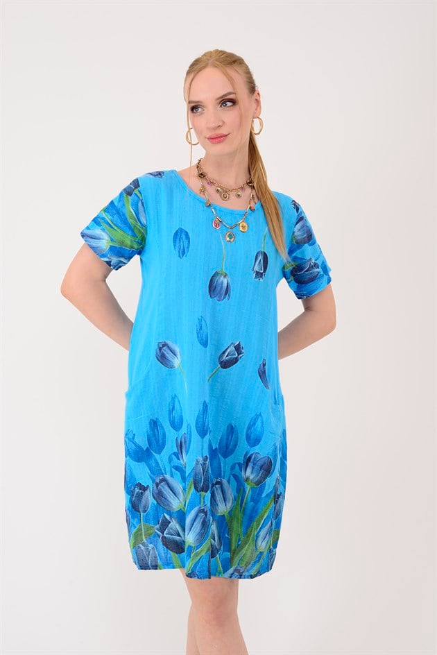 51017 LALE DESEN KISA ELBİSE