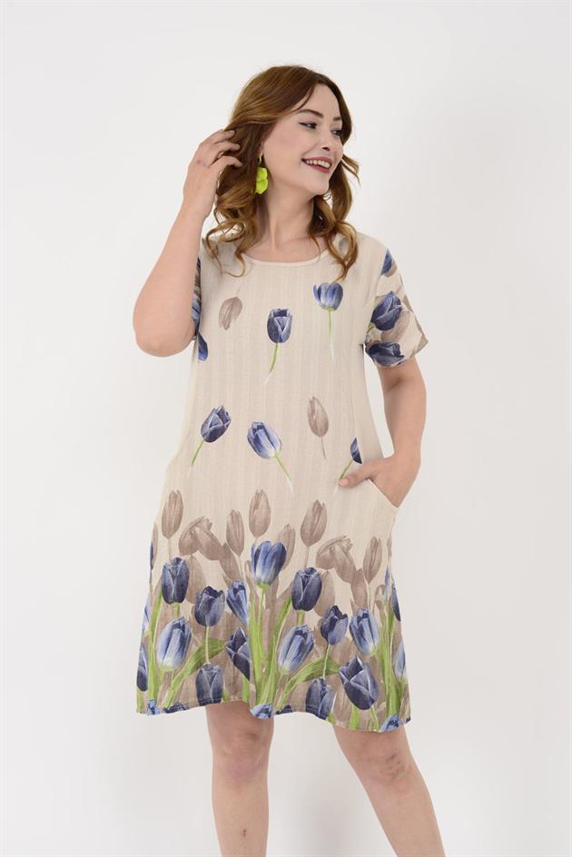 51017 LALE DESEN KISA ELBİSE