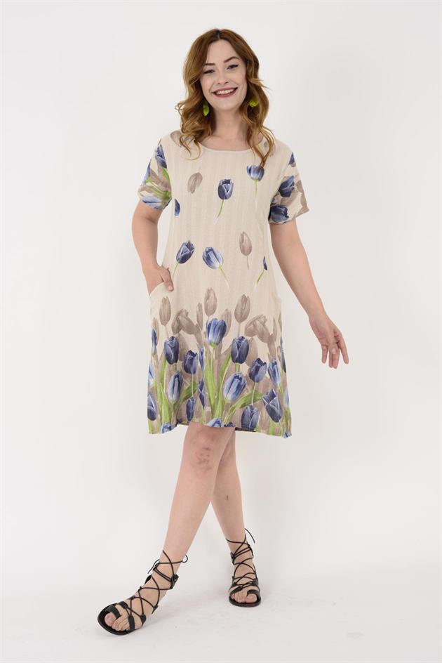 51017 LALE DESEN KISA ELBİSE