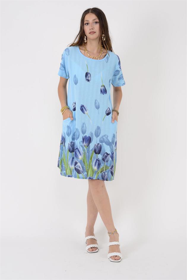 51017 LALE DESEN KISA ELBİSE