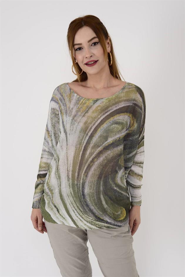 52000-38 MERRY DALGA DESEN MERSERİZE BLUZ